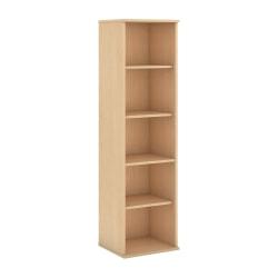 Bush Business Furniture 5-Shelf Narrow Bookcase, 66 7\/8in.H x 17 15\/16in.W x 15 1\/2in.D, Natural Maple, Standard Delivery Service