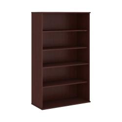 Bush Business Furniture Bookcase, 5 Shelves, 66 7\/8in.H x 35 3\/4in.W x 15 1\/2in.D, Harvest Cherry, Standard Delivery Service