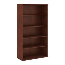 Bush Business Furniture Bookcase, 5 Shelves, 72 3\/16in.H x 35 3\/4in.W x 15 1\/2in.D, Hansen Cherry, Standard Delivery Service