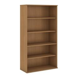 Bush Business Furniture Bookcase, 5 Shelves, 72 3\/16in.H x 35 3\/4in.W x 15 1\/2in.D, Modern Cherry, Standard Delivery Service
